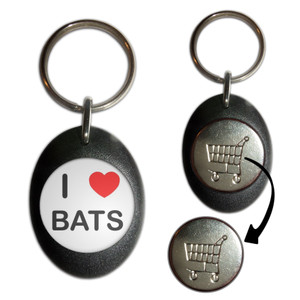 I Love Bats - Shopping Trolley Key Ring