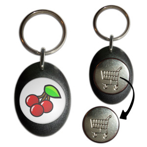 Fruit Machine Cherries - Shopping Trolley Key Ring
