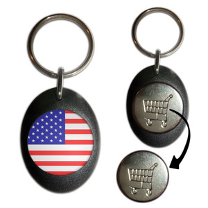 USA Flag - Shopping Trolley Key Ring