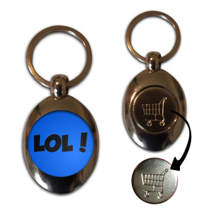 LOL! Laugh Out Loud! - Silver £1/€1 Shopping Key Ring LOL! Laugh Out Loud! - Silver £1/€1 Shopping Key Ring