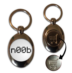 n00b - Silver £1/€1 Shopping Key Ring