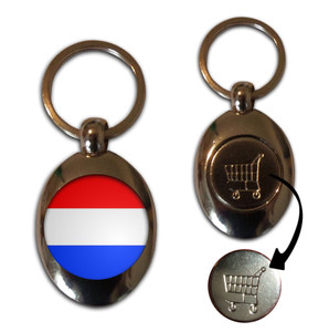 Holland Flag - Silver £1/€1 Shopping Key Ring
