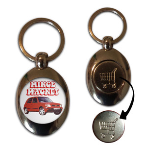Minge Magnet - Silver £1/€1 Shopping Key Ring Minge Magnet - Silver £1/€1 Shopping Key Ring