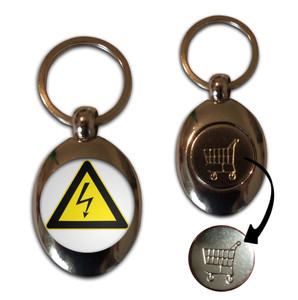 High Voltage - Silver £1/€1 Shopping Key Ring