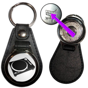 DJ Decks - Hidden £1/€1 Shopping Token Medallion Key Ring