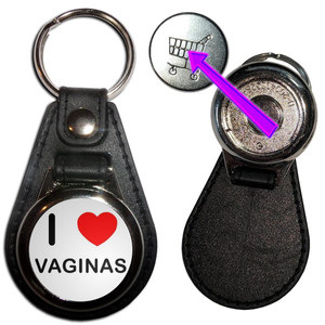 I Love Heart V*ginas - Hidden £1/€1 Shopping Token Medallion Key Ring I Love Heart V*ginas - Hidden £1/€1 Shopping Token Medallion Key Ring
