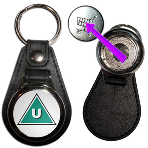 U Certificate - Hidden £1/€1 Shopping Token Medallion Key Ring U Certificate - Hidden £1/€1 Shopping Token Medallion Key Ring