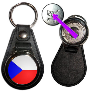 Czech Republic Flag - Hidden £1/€1 Shopping Token Medallion Key Ring