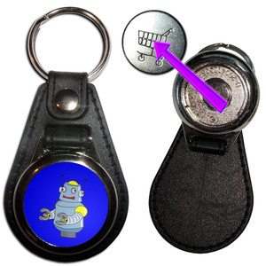 Blue Boy Robot - Hidden £1/€1 Shopping Token Medallion Key Ring Blue Boy Robot - Hidden £1/€1 Shopping Token Medallion Key Ring
