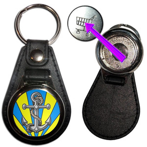 Anchor - Hidden £1/€1 Shopping Token Medallion Key Ring Anchor - Hidden £1/€1 Shopping Token Medallion Key Ring