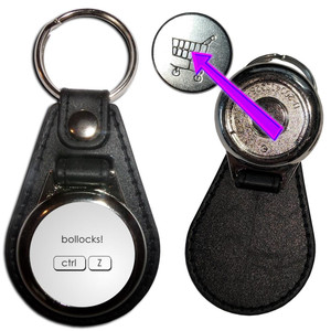Ctrl Z - Boll*cks - Hidden £1/€1 Shopping Token Medallion Key Ring Ctrl Z - Boll*cks - Hidden £1/€1 Shopping Token Medallion Key Ring