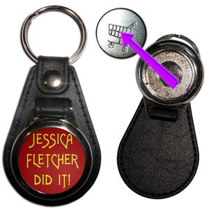 Jessica Fletcher Did It - Hidden £1/€1 Shopping Token Medallion Key Ring Jessica Fletcher Did It - Hidden £1/€1 Shopping Token Medallion Key Ring