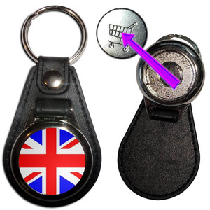 Union Jack UK Flag - Hidden £1/€1 Shopping Token Medallion Key Ring Union Jack UK Flag - Hidden £1/€1 Shopping Token Medallion Key Ring