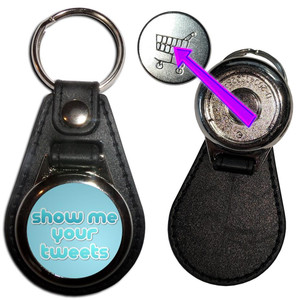 Show Me Your Tweets - Hidden £1/€1 Shopping Token Medallion Key Ring Show Me Your Tweets - Hidden £1/€1 Shopping Token Medallion Key Ring