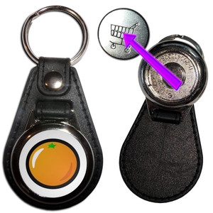 Fruit Machine Orange - Hidden £1/€1 Shopping Token Medallion Key Ring Fruit Machine Orange - Hidden £1/€1 Shopping Token Medallion Key Ring