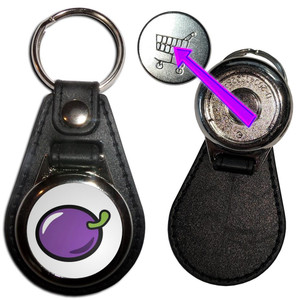 Fruit Machine Plum - Hidden £1/€1 Shopping Token Medallion Key Ring Fruit Machine Plum - Hidden £1/€1 Shopping Token Medallion Key Ring