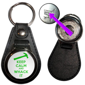 Keep Calm and Whack It - Hidden £1/€1 Shopping Token Medallion Key Ring Keep Calm and Whack It - Hidden £1/€1 Shopping Token Medallion Key Ring