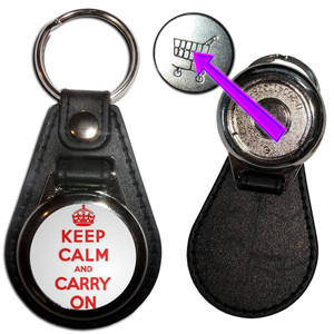 White Red Keep Calm and Carry On - Hidden £1/€1 Shopping Token Medallion Key Ring White Red Keep Calm and Carry On - Hidden £1/€1 Shopping Token Medallion Key Ring