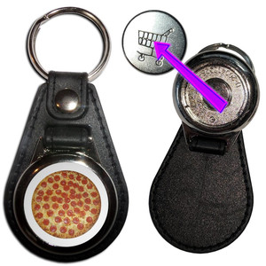 Pepperoni Pizza - Hidden £1/€1 Shopping Token Medallion Key Ring Pepperoni Pizza - Hidden £1/€1 Shopping Token Medallion Key Ring