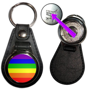 Gay Flag - Hidden £1/€1 Shopping Token Medallion Key Ring Gay Flag - Hidden £1/€1 Shopping Token Medallion Key Ring