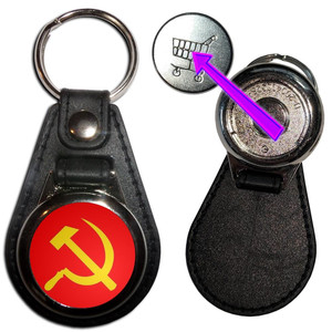 Soviet Union Flag - Hidden £1/€1 Shopping Token Medallion Key Ring Soviet Union Flag - Hidden £1/€1 Shopping Token Medallion Key Ring