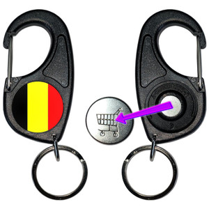 Belgium Flag - Carabiner £1/€1 Shopping token Key Ring Belgium Flag - Carabiner £1/€1 Shopping token Key Ring