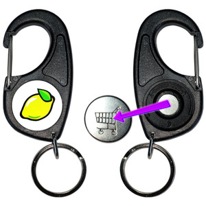 Fruit Machine Lemon - Carabiner £1/€1 Shopping token Key Ring Fruit Machine Lemon - Carabiner £1/€1 Shopping token Key Ring