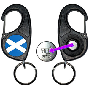Scotland Flag - Carabiner £1/€1 Shopping token Key Ring Scotland Flag - Carabiner £1/€1 Shopping token Key Ring