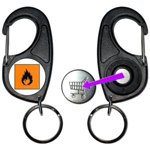 Flammable - Carabiner £1/€1 Shopping token Key Ring
