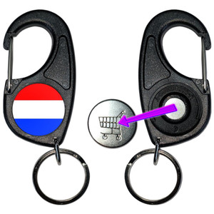 Holland Flag - Carabiner £1/€1 Shopping token Key Ring Holland Flag - Carabiner £1/€1 Shopping token Key Ring