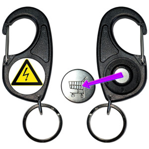 High Voltage - Carabiner £1/€1 Shopping token Key Ring