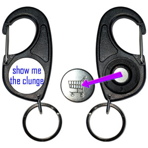 Show Me The Clunge - Carabiner £1/€1 Shopping token Key Ring Show Me The Clunge - Carabiner £1/€1 Shopping token Key Ring