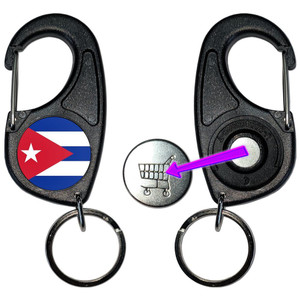 Cuba Flag - Carabiner £1/€1 Shopping token Key Ring Cuba Flag - Carabiner £1/€1 Shopping token Key Ring