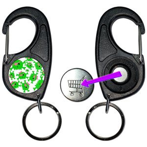 Skull Bow Pattern 2 - Carabiner £1/€1 Shopping token Key Ring Skull Bow Pattern 2 - Carabiner £1/€1 Shopping token Key Ring