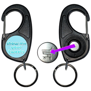 Show Me Your Tweets - Carabiner £1/€1 Shopping token Key Ring Show Me Your Tweets - Carabiner £1/€1 Shopping token Key Ring