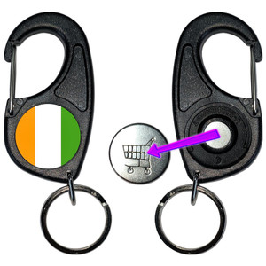 Ivory Coast Flag - Carabiner £1/€1 Shopping token Key Ring Ivory Coast Flag - Carabiner £1/€1 Shopping token Key Ring