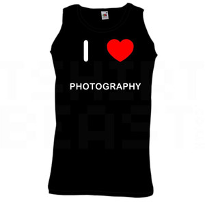 I Love Heart Photography - Quality Printed Cotton Gym Vest