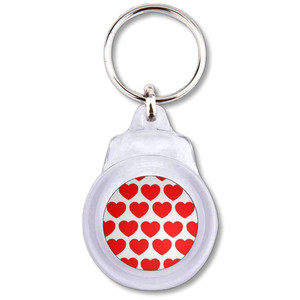 Heart Pattern - Round Plastic Key Ring Heart Pattern - Round Plastic Key Ring