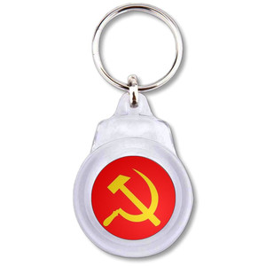 Soviet Union Flag - Round Plastic Key Ring Soviet Union Flag - Round Plastic Key Ring
