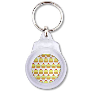 Cupcake Pattern - Round Plastic Key Ring Cupcake Pattern - Round Plastic Key Ring