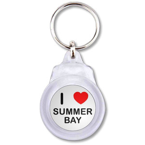 I Love Summer Bay - Round Plastic Key Ring I Love Summer Bay - Round Plastic Key Ring