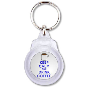 Keep Calm and Drink Coffee - Round Plastic Key Ring Keep Calm and Drink Coffee - Round Plastic Key Ring