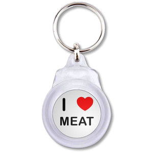I Love Meat - Round Plastic Key Ring I Love Meat - Round Plastic Key Ring