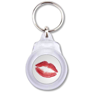 Lips - Round Plastic Key Ring