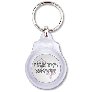 I Run With Vampires - Round Plastic Key Ring I Run With Vampires - Round Plastic Key Ring