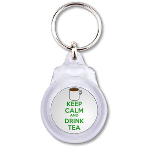 Keep Calm and Drink Tea - Round Plastic Key Ring Keep Calm and Drink Tea - Round Plastic Key Ring