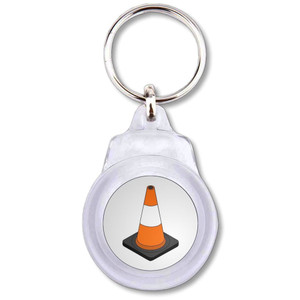 Traffic Cone - Round Plastic Key Ring Traffic Cone - Round Plastic Key Ring