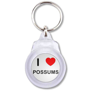 I Love Possums - Round Plastic Key Ring I Love Possums - Round Plastic Key Ring