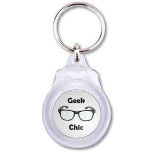 Geek Chic - Round Plastic Key Ring Geek Chic - Round Plastic Key Ring