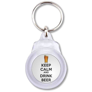 Keep Calm and Drink Beer - Round Plastic Key Ring Keep Calm and Drink Beer - Round Plastic Key Ring
